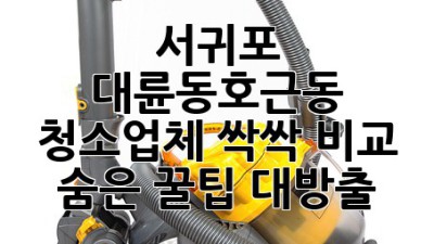 서귀포 대륜동/호근동 청소업체 싹싹 비교! ✨ 숨은 꿀팁 대방출 🍯